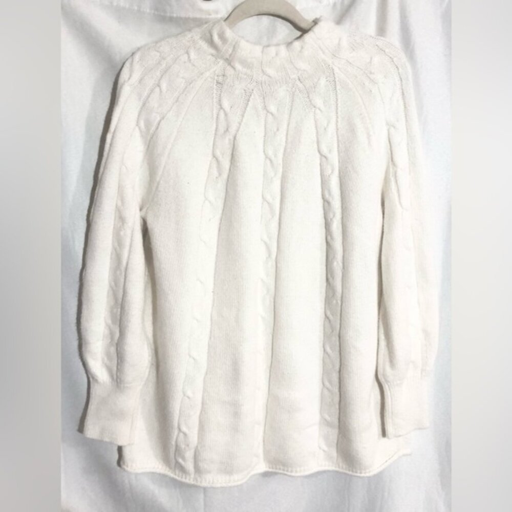 Soft Surroundings Chunky Cable Knit Sweater Sz PXL   Warm Soft Comfy Cozy Chic